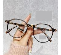 PARWANA Clear Vision Reading Glasses Oversized Round Presbyopic Glasses Computer Readers Anti Blue Light Flat Light Mirror (Color : Hawksbill, Size : +150)