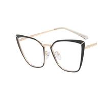 PARWANA Oversized Cat-Eye Computer Readers Eyeglasses Anti Blue Light Reading Glasses Women Anti Eyestrain Flat Light Mirror (Color : Black, Size : +150)