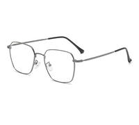 PARWANA Oversized Square Computer Readers Eyewear Vintage Blue Light Blocking Reading Glasses Anti Glare Flat Light Mirror (Color : Silver, Size : +100)