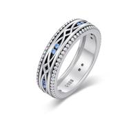 PARYFO 925 Sterling Silver Paw Print Celtic Ring for Men Women Oxidation Rings Paw Celtic Jewellery Birthdays Gifts Ring Size 16.5-20.6 (51.9-64.6), Sterling Silver, None