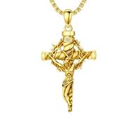 PARYFO 925 Sterling Silver Sacred Medal Pendant Saint Michael/Benedict/Muerte/Virgin Mary/Templar/Jesus Necklace Protection Pattern Pendant Religious Jewelry Gifts for Men, 35 x 24mm