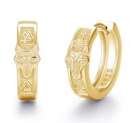 PARYFO Wolf Earrings 925 Sterling Silver Gold Wolf Hoop Earrings for Men Viking Hoop Earrings Celtic Hoops Jewellery Gifts for Men Boys Women Christmas Birthday Gifts