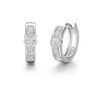 PARYFO Wolf Earrings 925 Sterling Silver Wolf Hoop Earrings for Men Silver Viking Hoop Earrings Celtic Hoops Celtic Jewellery Gifts for Men Women Christmas Birthday Gifts