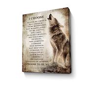Motivational Wolf Canvas Wall Art Christian Wolf Picture Wall Decor Inspirational Quotes Painting Framed Modern Artwork for Bedroom Bathroom Office Home Decor 12x16 inch