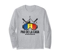 Pas De La Casa Andorra Ski Resort Retro Skiing Long Sleeve T-Shirt