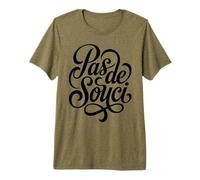 Pas de Souci French No Worries Script Design Premium T-Shirt