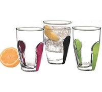 Pasabache Set of 6 Glass Tumblers Snap Range with Colourful snap on