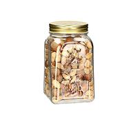 Pasabahce 1 x Homemade Jar with Lid 1500 CC, Glass, Gold