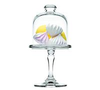 Pasabahce 117551 19.5cm Mini Glass Cake Dome Candy Dish Dessert Dish With Bell Top Lid On Stand
