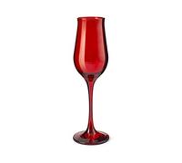 Pasabahce 518766 Wavy Set of 6 Flute Glasses, Red, Cl19