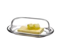 Pasabahce 98402 - Butter Dish, Food Storage Container Basic 19.7 x 13.1 cm, 2-Piece Glass