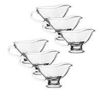 Pasabahce Basic Clear Glass Mini Sauce Boat 50 ml (Set of 6) for Serving Sauce, Gravy
