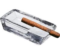 Pasabahce Crystal Glass Heavy Cigar Ashtray for Patio | 2.57 Lbs, Large Handmade, Outdoor, Indoor, Home, Office, Hotel, Pool, Restaurant