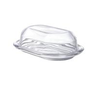 Pasabahce Glass Butter Dish, Tempered, White, 2 éléments