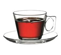 Pasabahce Glass Cup & Saucer Set 6PC