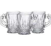 Pasabahce Glass Istanbul Short Tea Glass Handle 6 Pieces, Clear