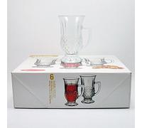 Pasabahce Istanbul tea glass, set of 6, drinking glasses with handle, 160ml