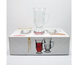 Pasabahce Istanbul tea glass, set of 6, drinking glasses with handle