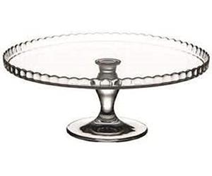 Pasabahce Large 32cm Glass Cake stand on pedestal White 95117T-001