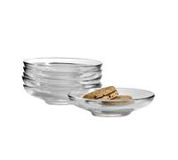 Pasabahce Premium Clear Glass Plate Saucers Set of 6, Safe in Microwave, Great for Servicing Cookies, Snacks, Fruits, Coffee, and Tea Cups, Housewarming Idea