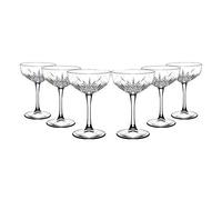 Pasabahce Timeless 440236 Champagne Bowl in Crystal Design Height Approx. 15.7 cm Set of 6 Glass