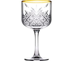 PASABAHCE Timeless Gold Wine Glasses Set of 4 500 ml White Wine Glasses Red Wine Glasses 10.2 x 10.2 x 19.8 cm Classic Pattern