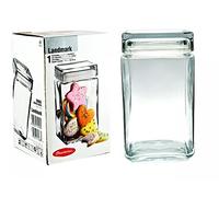 Pasabahce Utopia Square Biscotti Jar 1.5L - Case of 6 | Square Glass Jar with Snap Closure
