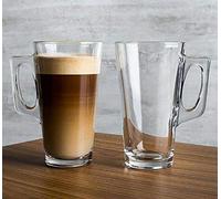 Pasabahce Vela 385 ml Tempered Glass Milk and Juice Mugs, Set of 2, Clear
