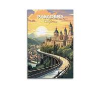 Pasadena California Vintage Travel Poster Canvas Wall Art Picture Prints Hanging Photo Idea Decor Homes Artworks 12x18inch(30x45cm)