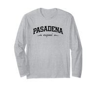 Pasadena Original Vintage College Style Script Long Sleeve T-Shirt