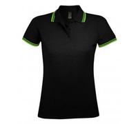 Pasadena Tipped Short Sleeve Pique Polo Shirt SOL'S Black M