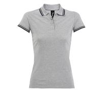 Pasadena Tipped Short Sleeve Pique Polo Shirt SOL'S Mid Grey XXL