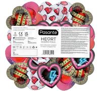 Pasante Hearts, Romantic Condoms for Lovers - in Heart-Shaped foils with 4 Bright & Colourful Heart Designs, 1 x 144 Pieces (144 Pack)