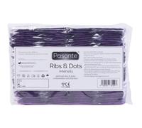 Pasante Intensity Ribs & Dots Condoms - Pack of 144 - Teat-Ended, 52mm, 65 microns, Odour Masker, CE & Kite Mark