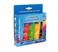 Pasante Mini Lubes Fun Pack | Condom Friendly Personal Lubricants | Mixed Flavours in 5 x 15ml Tubes | Water Based