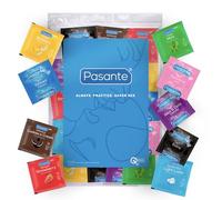 Pasante Mixed Condoms and Lubricants Limited Edition Pack | Mix Pack of 30 Including Textured Condoms and Flavoured Lubricants