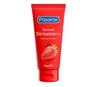 Pasante Sensual Strawberry Flavoured Lube in 75ml Tube | Water Based | Condom Friendly Personal Lubricant