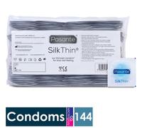 Pasante Silk Thin Condoms Pack of 144 | Thinnest Real Feeling | 53mm Width