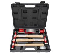 PASBAS 7 Piece Auto Body Repair Kit，Hammer and Dolly Tools with Carbon Steel on Wood Handles,Performance Heavy Duty Dollies Set,Roller Fixer Dent Remover Tool.