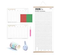 Pasbuteiy 2026 Wall Calendar, Annual Daily Planner with Pen and Stickers - Large Format 2026 Monthly Wall Calendar, for Appointment Planning Home Office School Classroom Student Dorm Apartment and
