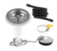 Pasbuteiy Flush Drain Elbow with Plug, Leak-proof Adapter, Drain Plug with Strainer and Hose - for Motorhome, Caravan, Boat, Camping