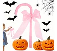 Pasbuteiy Pink Cosplay Cane Prop, Halloween Walking Bowknot Cane Prop, Stage Performance Cosplay Canes Props, Decorative Staff Props For Halloween School Costume Dress Up