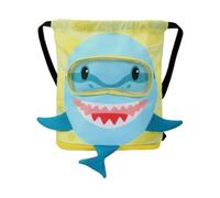 Pasbuteiy Swimming bag, backpack with shoe compartments and shark design, children's bag with dry and wet compartment, for travel, gym, sports, fitness, from 3 years, girls