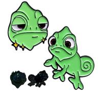 Pascal Cartoon Pin, 2 PCS Cute Chameleon Badge, Pascal Brooches Badge, Funny Animal Pins Set, Decorations for DIY Clothing Sweaters Shirt Jackets Backpacks Hats