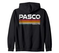 Pasco Washington Retro Stripes Vintage City Design Zip Hoodie