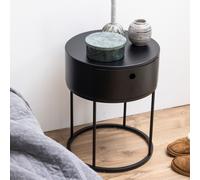 pasco wooden bedside cabinet with 1 drawer in black