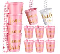 Pasdrucn 12 Pcs Hen Party Plastic Shot Glass, Groom to Be/Groom's Team Cups, Willys Hen Party (Team Bride Cups Rose)