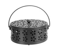 Pasdrucn 13.5x6cm Incense Citronella Coils Holder with Handle, Mosquito Coils Midge Repellent Outdoor, Mosquito Coils Outdoors, Citronella Oil Burner Outdoor, Mosquito Coil Holder (Black)
