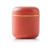 Pasdrucn 170ml Matcha Powder Storage Jar,Ceramic Matcha Glass,Round Metal Tea Coffee Sugar Canisters Set with Lids,Tea Coffee and Sugar Canisters Set,Ceramic Tea Canister for Coffee (Red)
