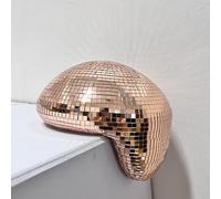 Pasdrucn 20x20x16cm Melted Disco Ball Decorations, Disco Ball Melting Decoration, Melted Mirror Disco Ball, Disco Ball for Kids, Small Disco Ball, Melted Disco Decoration (Rose Gold)
